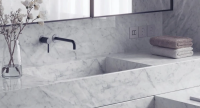 Слэб из Мрамора "BIANCO CARRARA EXTRA" полированный, толщина 2 см