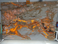 Слэб из Мрамора "Breccia Lava", полированный, толщина 2 см