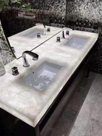 Слэб из Оникса "White Crystal", полирован, толщина 1,8 см