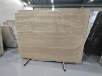 Слэб из Травертина "Ivory Vein Cut", заполнен, прозрачный комп-т., толщина 2 см