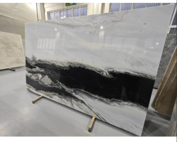 Слэб из Мрамора "Panda White", полирован, толщина 1,8 см